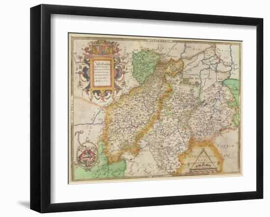 Map of Northampton and Adjacent Counties, from 'Atlas of England and Wales', 1576-Christopher Saxton-Framed Giclee Print