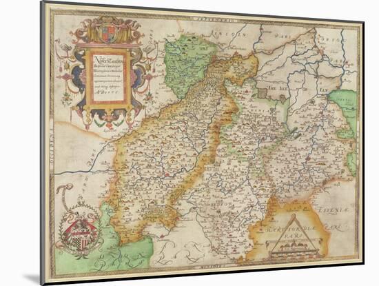 Map of Northampton and Adjacent Counties, from 'Atlas of England and Wales', 1576-Christopher Saxton-Mounted Giclee Print