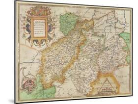 Map of Northampton and Adjacent Counties, from 'Atlas of England and Wales', 1576-Christopher Saxton-Mounted Giclee Print