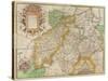 Map of Northampton and Adjacent Counties, from 'Atlas of England and Wales', 1576-Christopher Saxton-Stretched Canvas