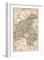 Map of Northamptonshire and Bedfordshire, England, 1870s-null-Framed Giclee Print