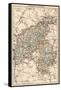 Map of Northamptonshire and Bedfordshire, England, 1870s-null-Framed Stretched Canvas