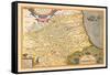 Map of Northeastern Italy-Abraham Ortelius-Framed Stretched Canvas