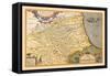 Map of Northeastern Italy-Abraham Ortelius-Framed Stretched Canvas