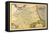 Map of Northeastern Italy-Abraham Ortelius-Framed Stretched Canvas