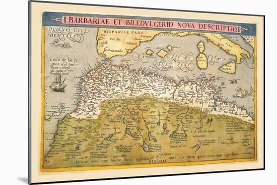 Map of Northern Africa-Abraham Ortelius-Mounted Art Print