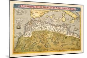 Map of Northern Africa-Abraham Ortelius-Mounted Art Print