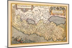 Map of Northern Italy-Abraham Ortelius-Mounted Art Print