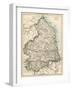 Map of Northumberland, England, 1870s-null-Framed Giclee Print