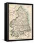 Map of Northumberland, England, 1870s-null-Framed Stretched Canvas