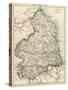 Map of Northumberland, England, 1870s-null-Stretched Canvas