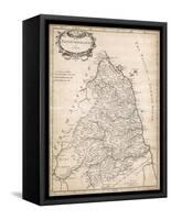 Map of Northumberland-null-Framed Stretched Canvas