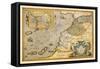 Map of Northwestern Africa-Abraham Ortelius-Framed Stretched Canvas