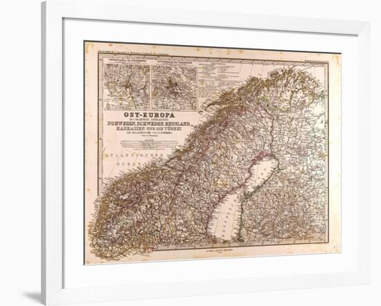 Map of Norway and Sweden, 1872-null-Framed Giclee Print