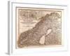 Map of Norway and Sweden, 1872-null-Framed Giclee Print