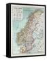 Map of Norway and Sweden 1899-null-Framed Stretched Canvas