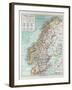 Map of Norway and Sweden 1899-null-Framed Giclee Print