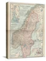 Map of Norway and Sweden. Inset of Kristianiafjord and Vicinity, and Stockholm and Vicinity-Encyclopaedia Britannica-Stretched Canvas