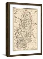 Map of Nottinghamshire, England, 1870s-null-Framed Giclee Print