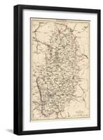 Map of Nottinghamshire, England, 1870s-null-Framed Giclee Print