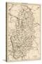 Map of Nottinghamshire, England, 1870s-null-Stretched Canvas