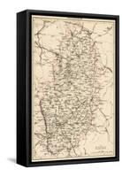 Map of Nottinghamshire, England, 1870s-null-Framed Stretched Canvas
