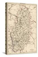 Map of Nottinghamshire, England, 1870s-null-Stretched Canvas