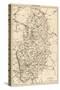 Map of Nottinghamshire, England, 1870s-null-Stretched Canvas