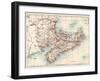 Map of Nova Scotia, Prince Edward Island, and New Brunswick, 1870s-null-Framed Premium Giclee Print