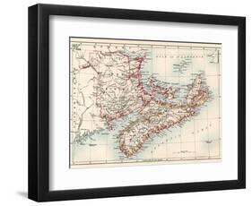 Map of Nova Scotia, Prince Edward Island, and New Brunswick, 1870s-null-Framed Giclee Print