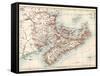 Map of Nova Scotia, Prince Edward Island, and New Brunswick, 1870s-null-Framed Stretched Canvas