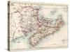 Map of Nova Scotia, Prince Edward Island, and New Brunswick, 1870s-null-Stretched Canvas