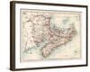 Map of Nova Scotia, Prince Edward Island, and New Brunswick, 1870s-null-Framed Giclee Print