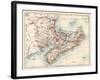 Map of Nova Scotia, Prince Edward Island, and New Brunswick, 1870s-null-Framed Giclee Print