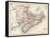 Map of Nova Scotia, Prince Edward Island, and New Brunswick, 1870s-null-Framed Stretched Canvas