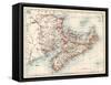 Map of Nova Scotia, Prince Edward Island, and New Brunswick, 1870s-null-Framed Stretched Canvas