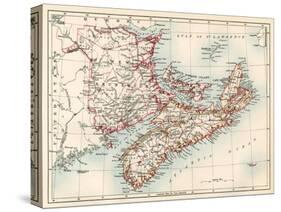 Map of Nova Scotia, Prince Edward Island, and New Brunswick, 1870s-null-Stretched Canvas