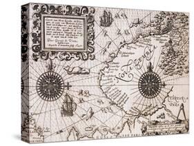 Map of Nova Zembla from Diarium Nauticum, seu vera descriptio trium navigationum admirandarum-Gerrit de Veer-Stretched Canvas