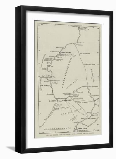 Map of Nubia and the Nile from Assouan to Khartoum-null-Framed Giclee Print