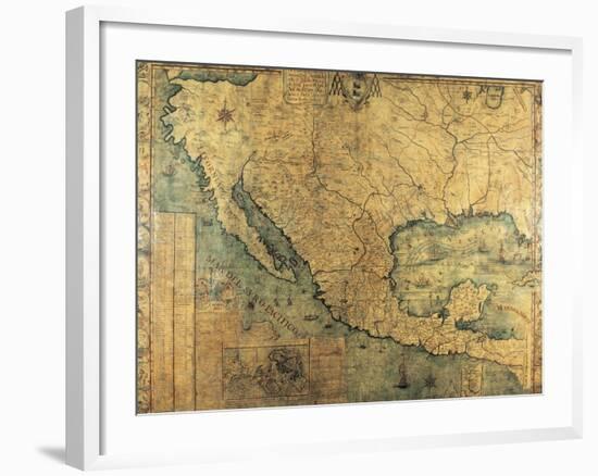 Map of Nueva Espana-Jose Antonio Alzate-Framed Art Print