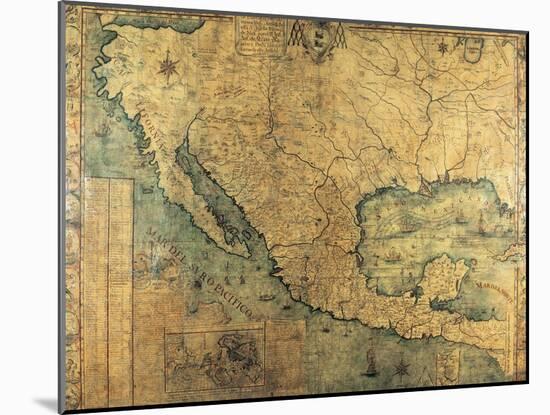 Map of Nueva Espana-Jose Antonio Alzate-Mounted Art Print