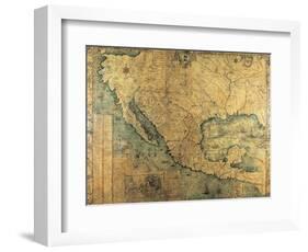 Map of Nueva Espana-Jose Antonio Alzate-Framed Art Print