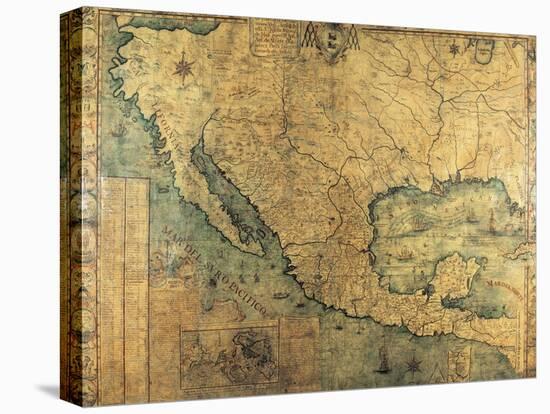 Map of Nueva Espana-Jose Antonio Alzate-Stretched Canvas