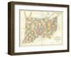 Map of Ohio and Indiana, c.1839-David H^ Burr-Framed Art Print