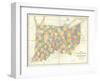 Map of Ohio and Indiana, c.1839-David H^ Burr-Framed Art Print