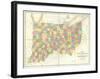 Map of Ohio and Indiana, c.1839-David H^ Burr-Framed Art Print