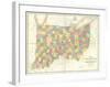 Map of Ohio and Indiana, c.1839-David H^ Burr-Framed Art Print