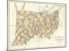 Map of Ohio and Indiana, c.1839-David H^ Burr-Mounted Art Print