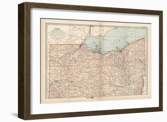 Map of Ohio, Northern Part. United States-Encyclopaedia Britannica-Framed Art Print