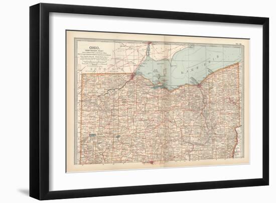 Map of Ohio, Northern Part. United States-Encyclopaedia Britannica-Framed Art Print